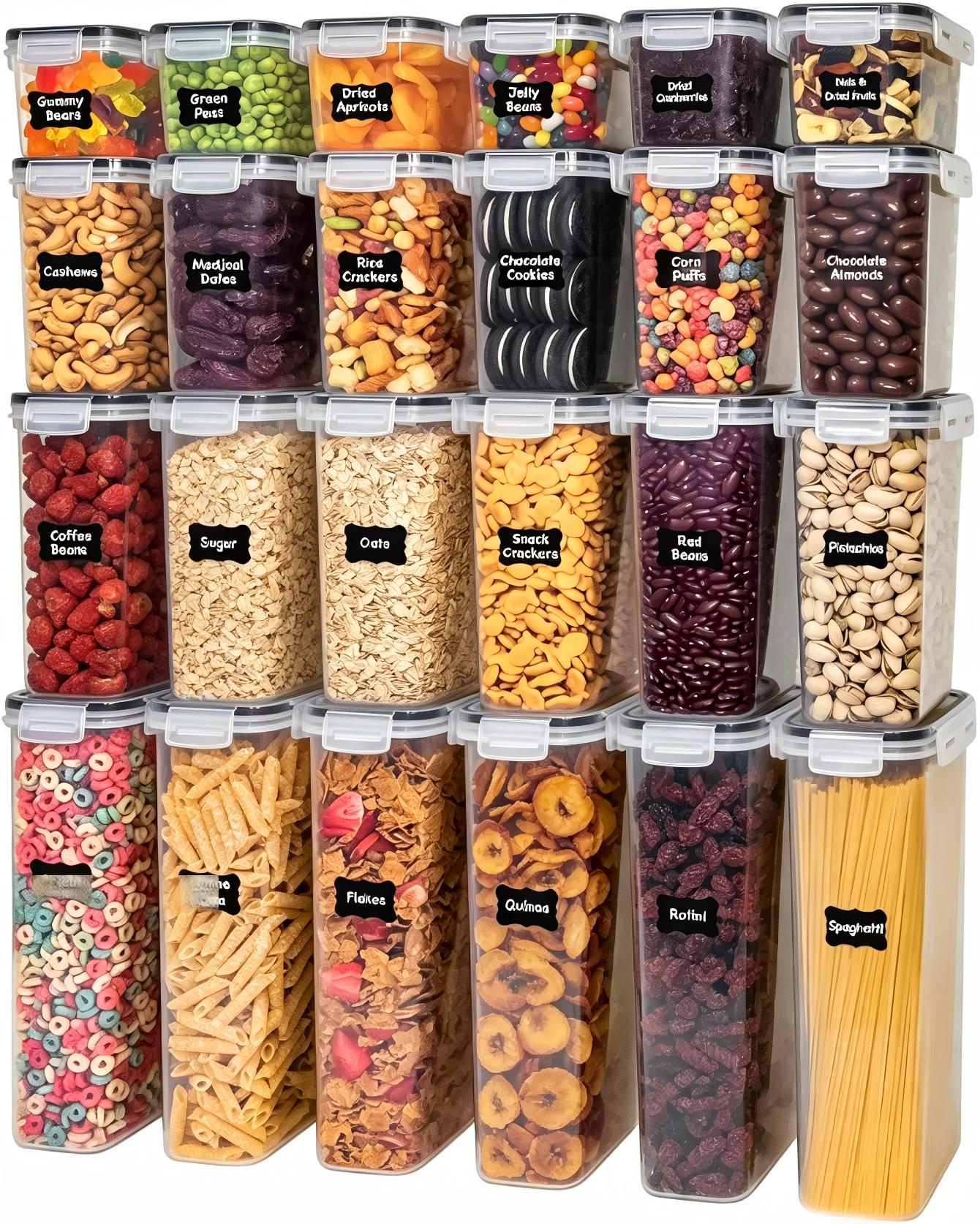 Food Snacks That Are Black - Food storage containers with lids, 24-piece