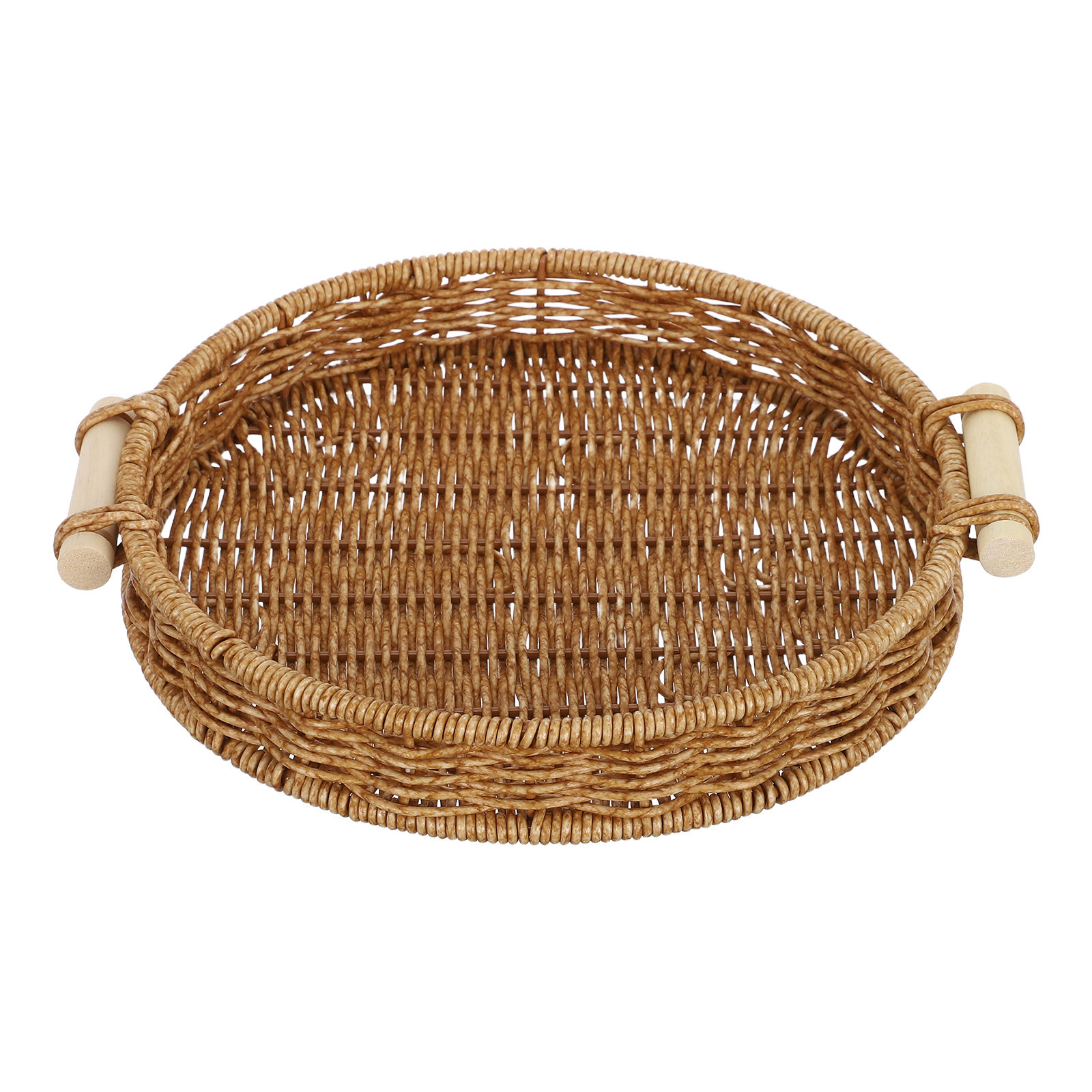 Food Snacks Drinks - Imitation Rattan Bread Basket Round Woven