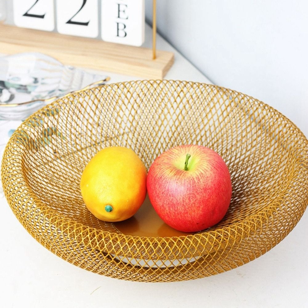 Food Snacks That Are Black - Black/Gold Iron Art Fruit Basket Round