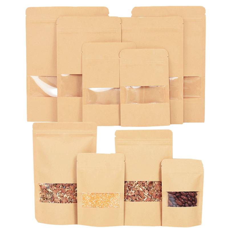 Food Z - 20/50pcs Kraft Paper Zip Lock Bags