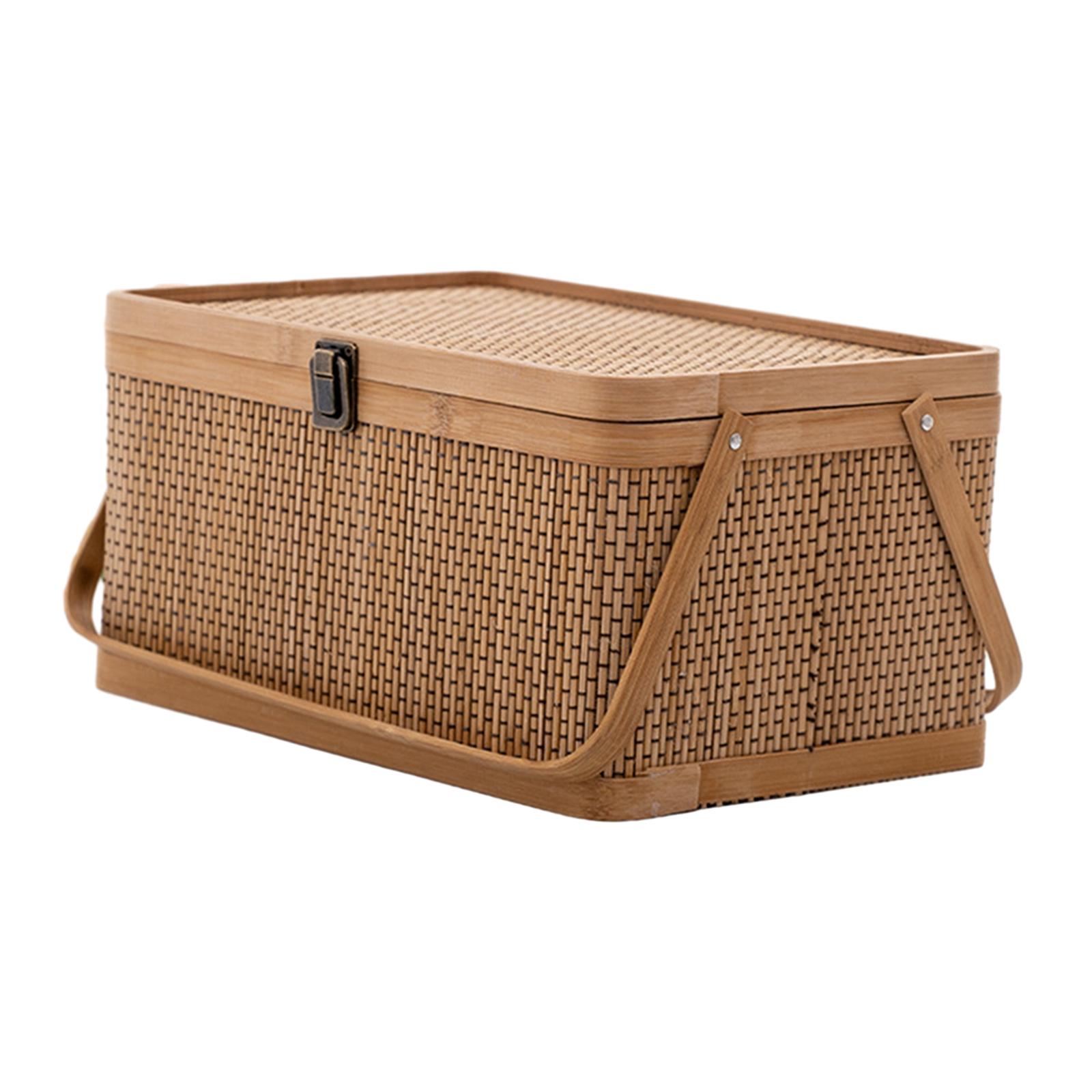Handcrafted Bamboo Picnic Bask - Food Snacks Hamper recension och pris