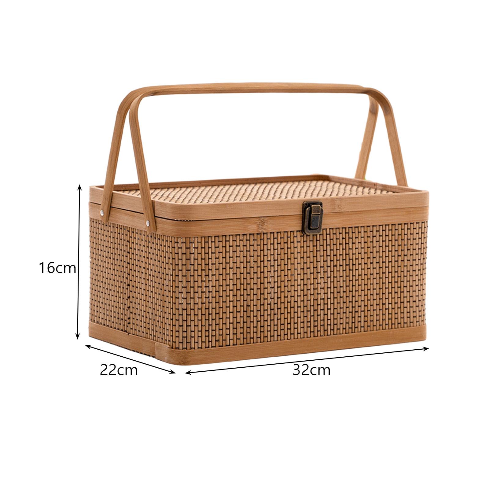 Handcrafted Bamboo Picnic Bask - Food Snacks Hamper recension och pris