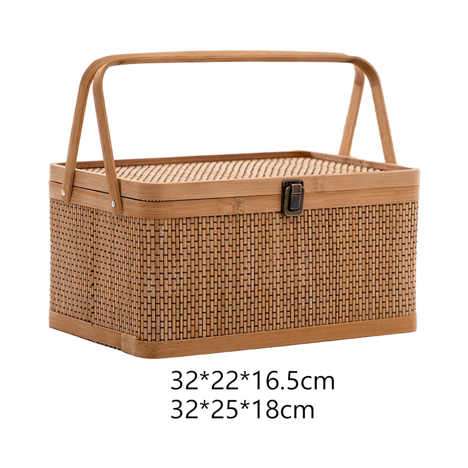 Handcrafted Bamboo Picnic Bask - Food Snacks Hamper recension och pris