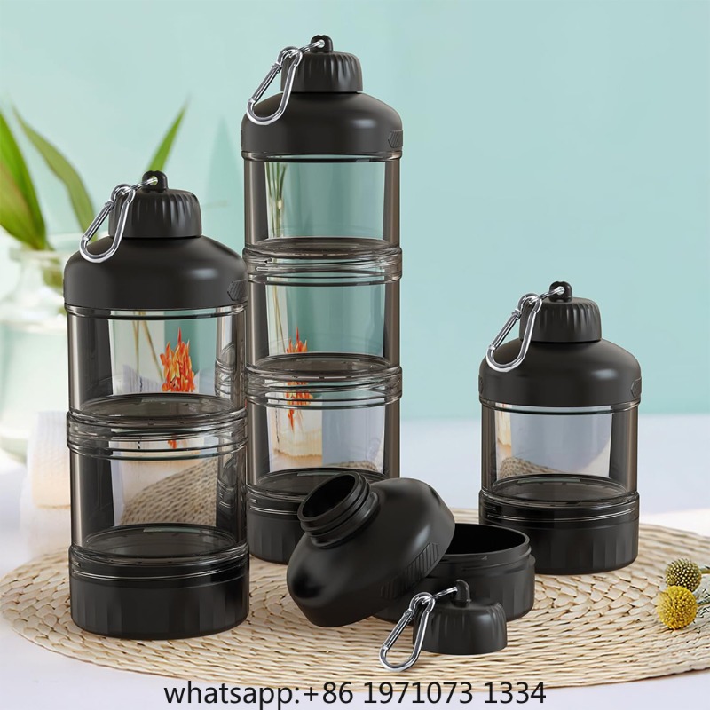 Portable 3-Layer Powder Dispen - Food Snacks With Protein recension och pris