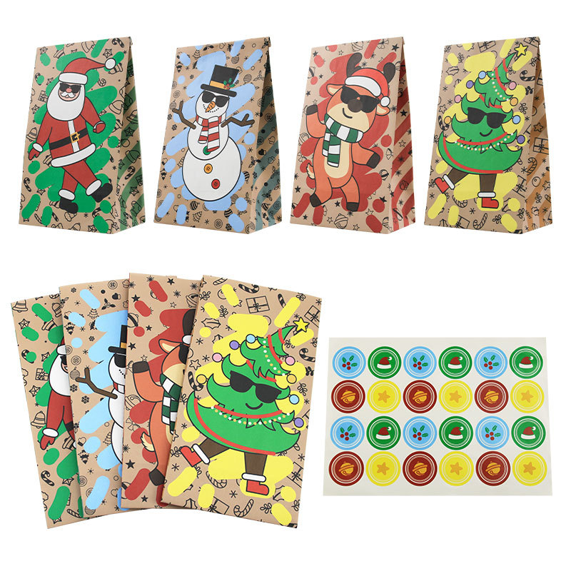 Christmas Paper Bags 24Pcs New - Xmas Food Snacks recension och pris