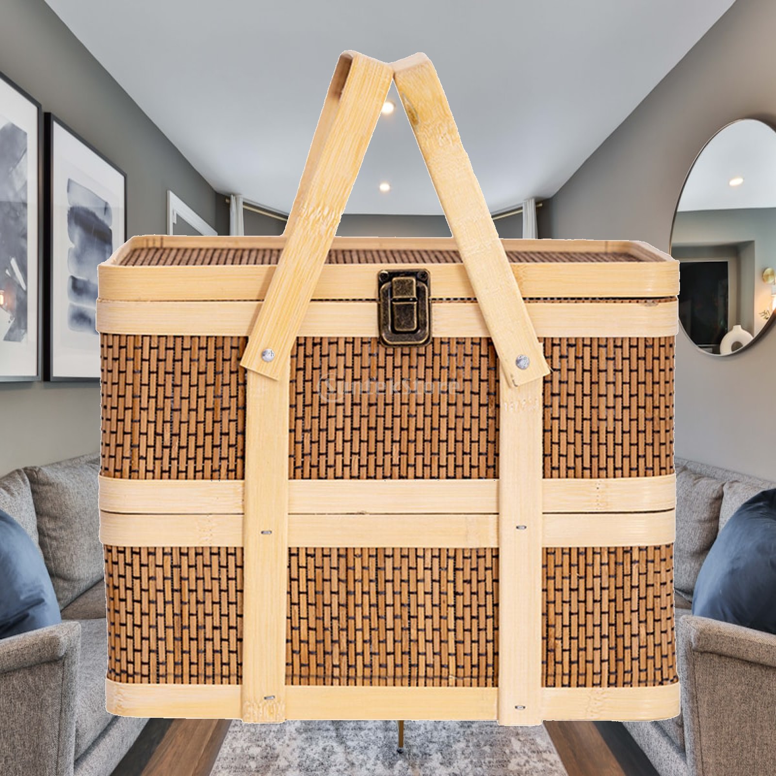 Woven Picnic Basket,Food Stora - Food Snacks Hamper recension och pris