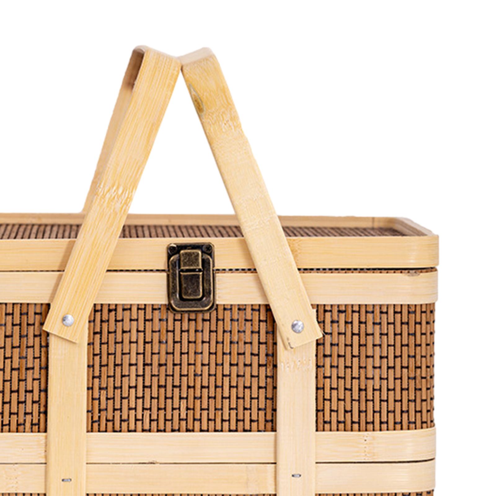 Woven Picnic Basket,Food Stora - Food Snacks Hamper recension och pris