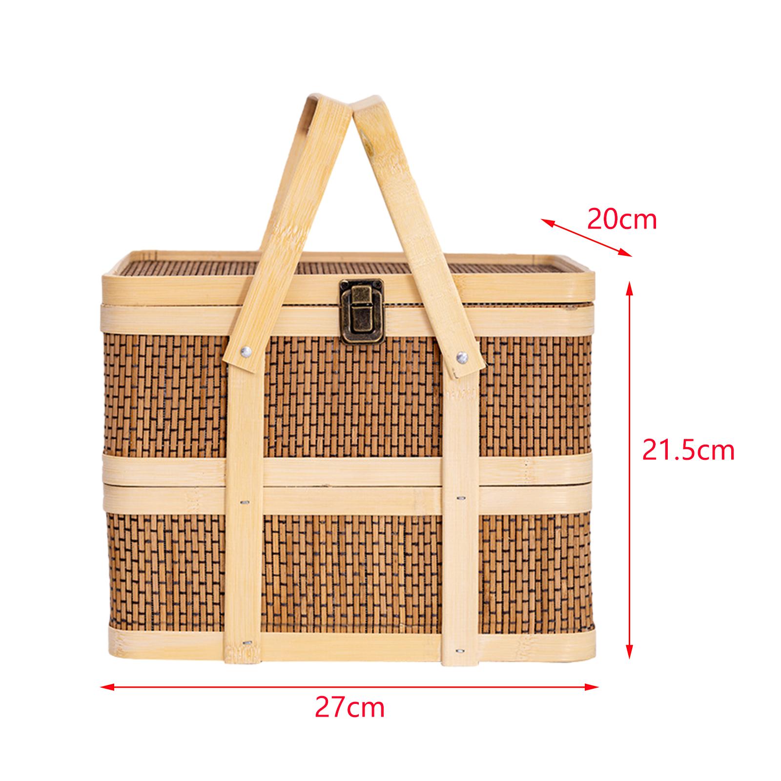 Woven Picnic Basket,Food Stora - Food Snacks Hamper recension och pris
