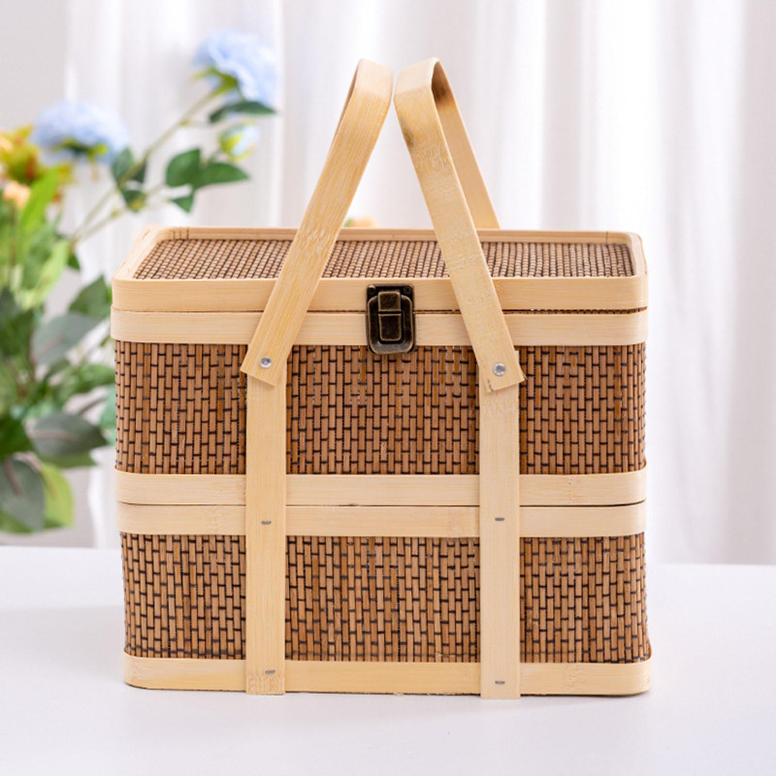 Woven Picnic Basket,Food Stora - Food Snacks Hamper recension och pris