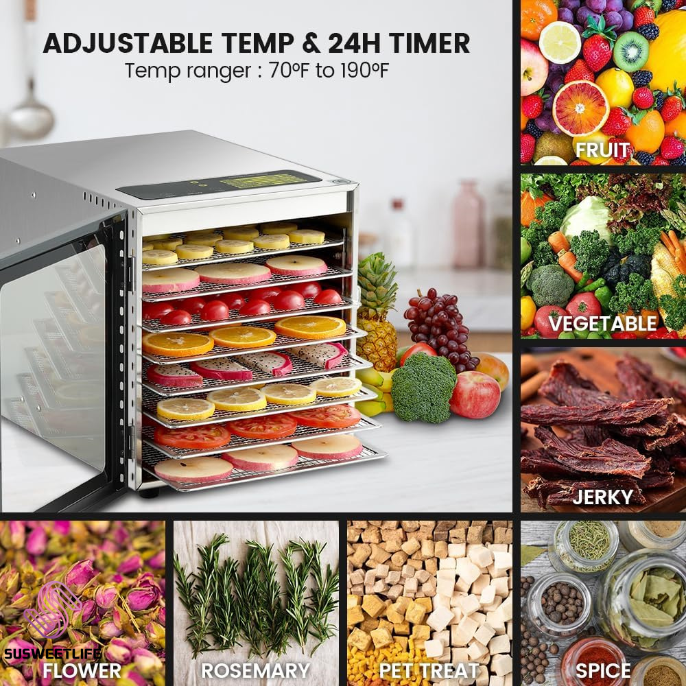 500W 8-Tray Large Capacity Foo - Food Snacks Healthy recension och pris