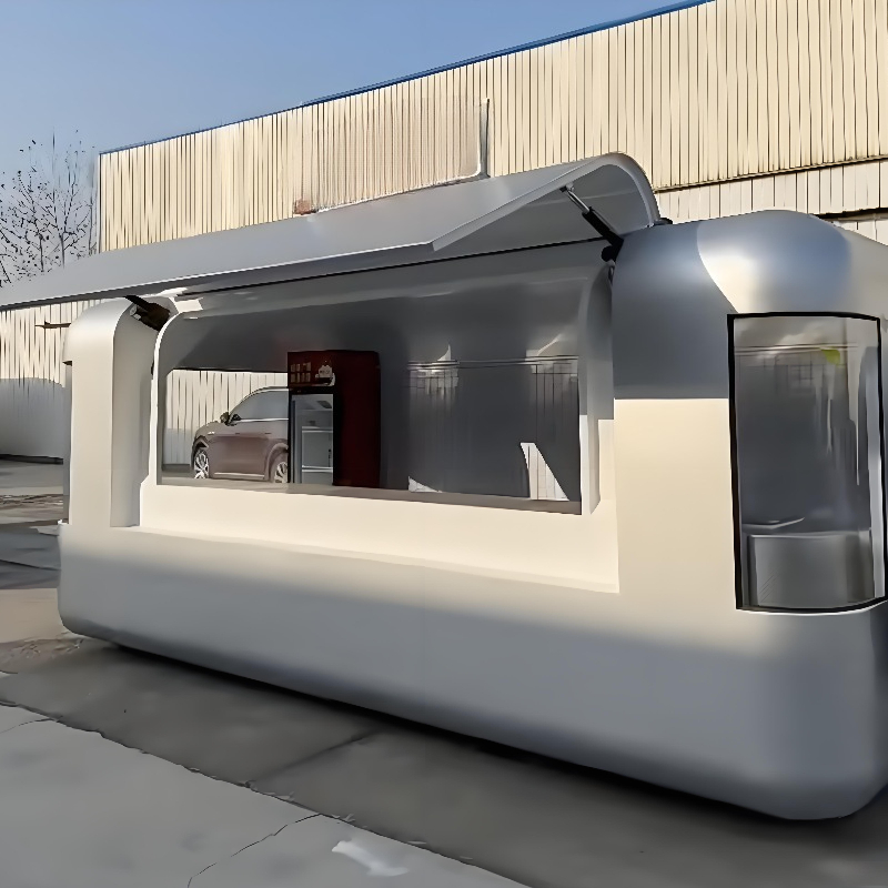 Round Movable Food Trailer Por - Food Snacks Drinks recension och pris