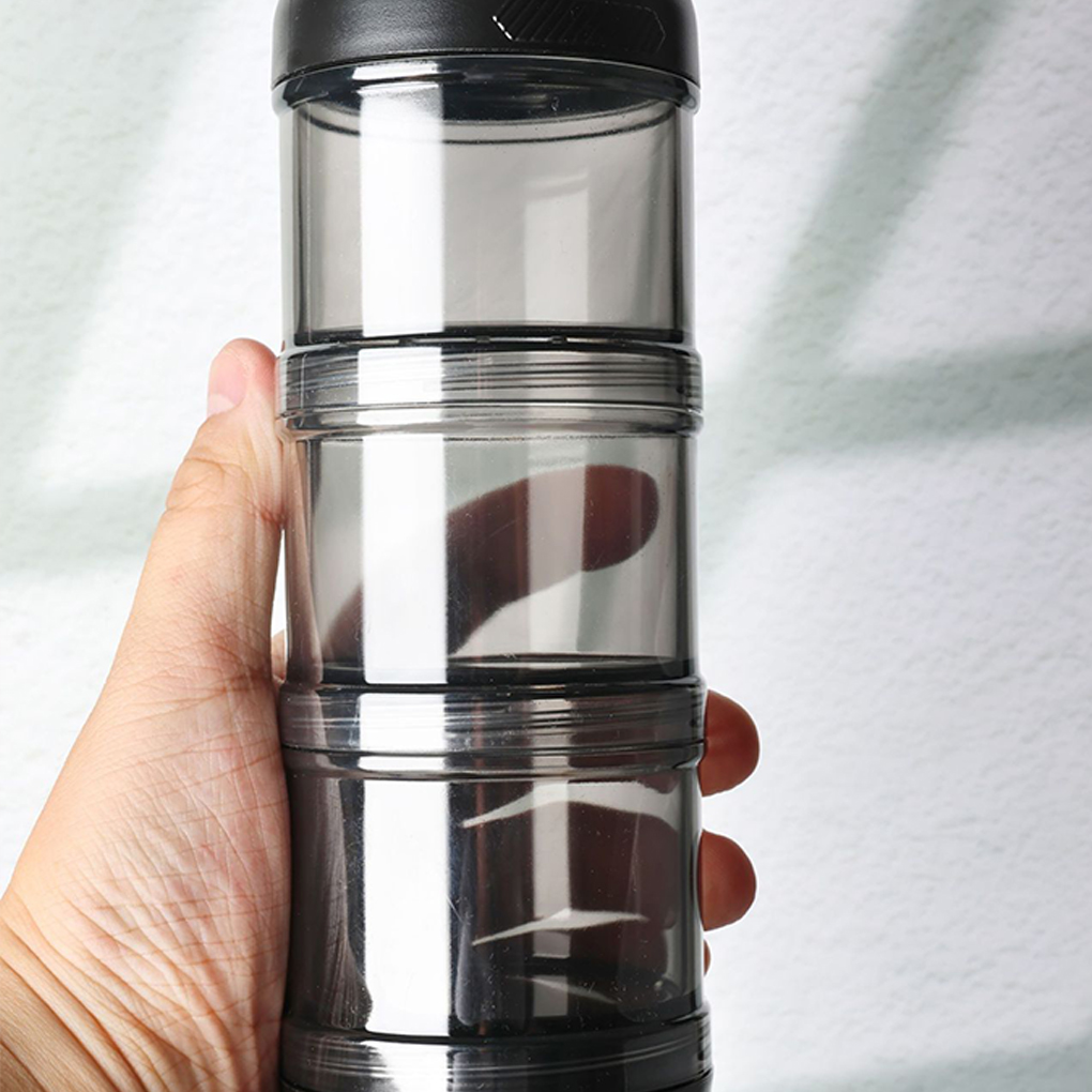 Portable 3-Layer Powder Dispen - Food Snacks With Protein recension och pris